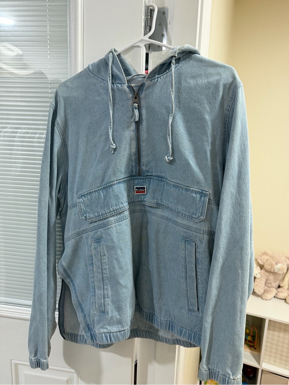 Light Blue Denim Hooded Pullover Jacket - Levi's
